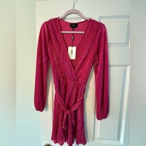 Bardot Fuchsia Long Sleeve Dress